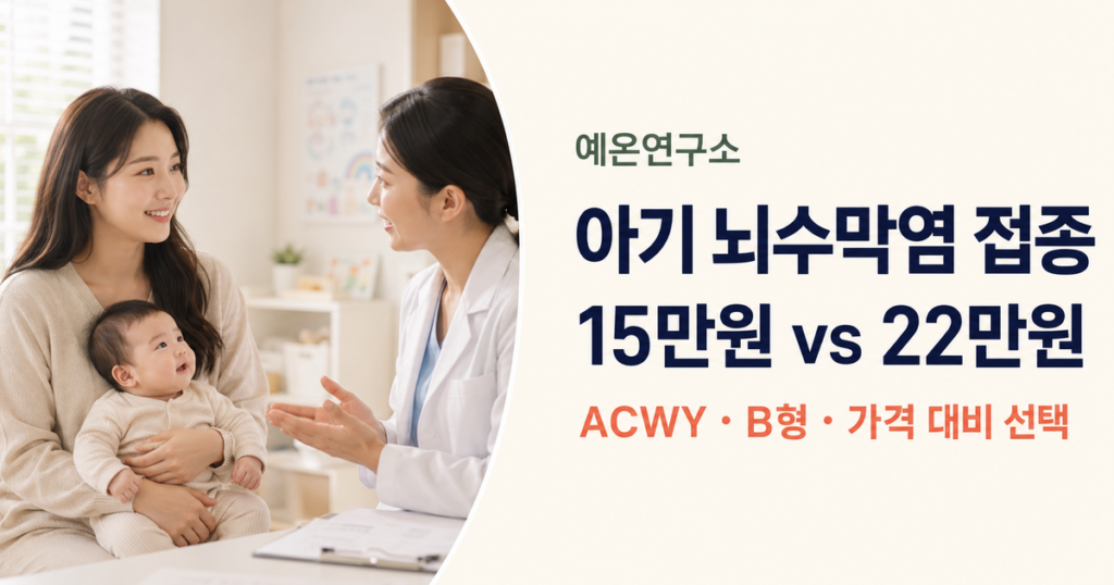 아기 뇌수막염 예방접종 15만원 ACWY와 22만원 B형 비교