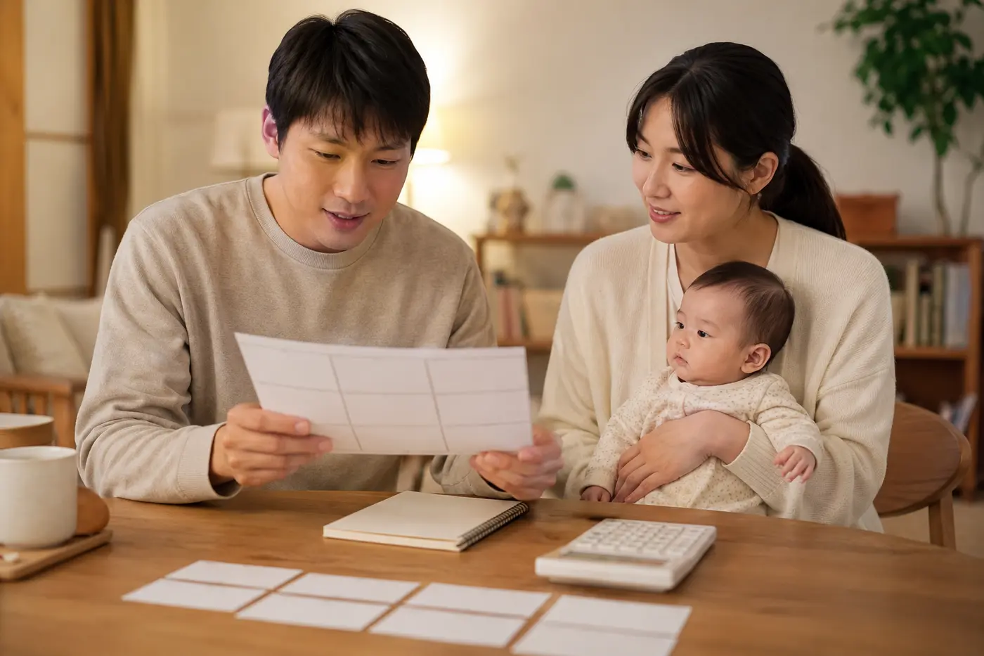 아기 수막구균 예방접종 일정과 총비용을 함께 검토하는 부모