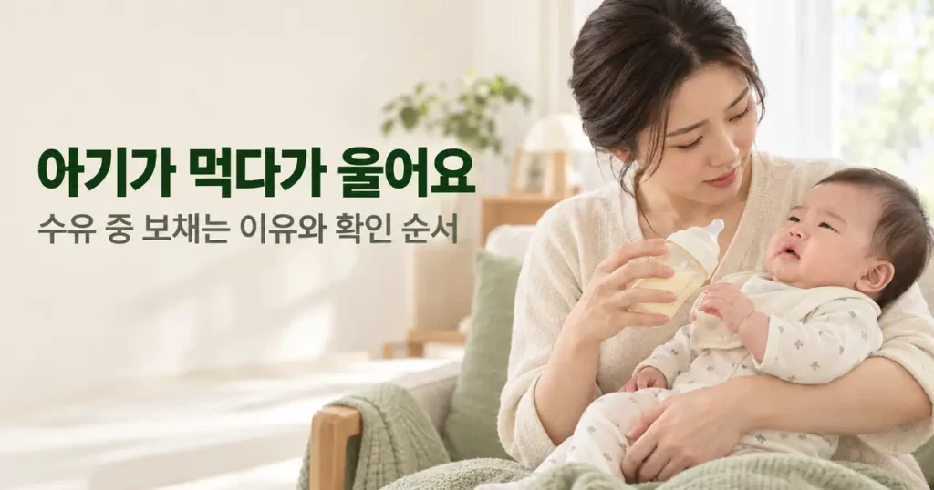 아기가 먹다가 울어요 수유 중 보채는 이유와 확인 순서